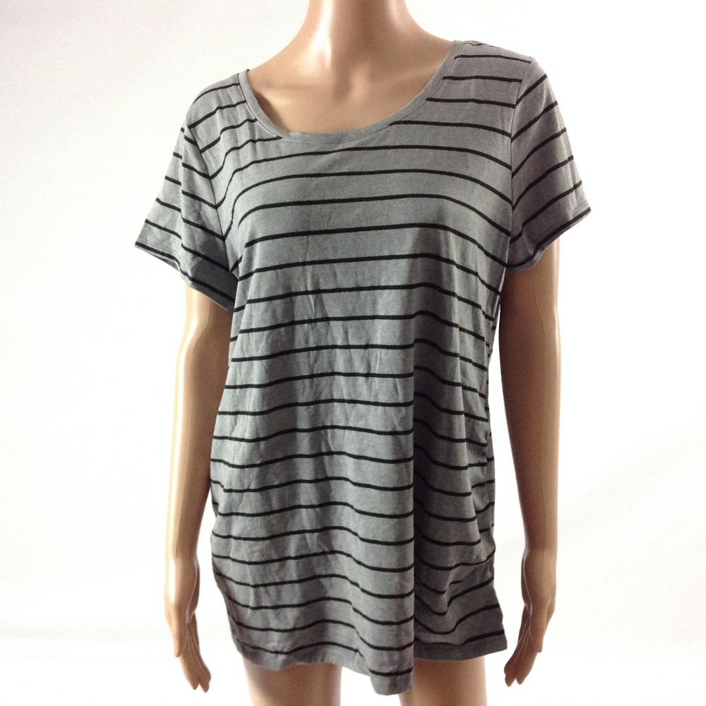 New BumpStart Women's Striped Tee Gray Size XL